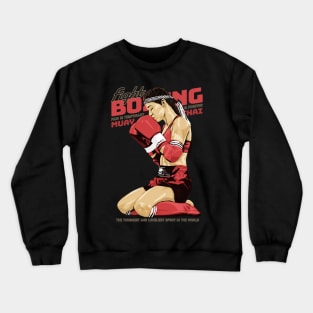 Classic Muay Thai Boxing Girl Fight Crewneck Sweatshirt